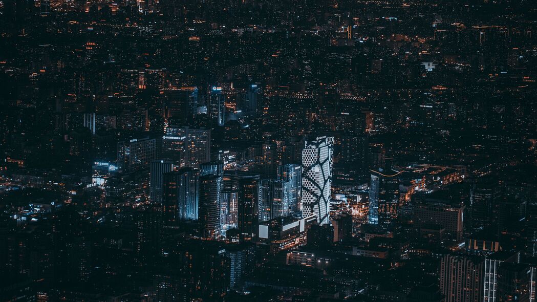 北京 中国 夜城 俯视 摩天大楼 4k壁纸 3840x2160