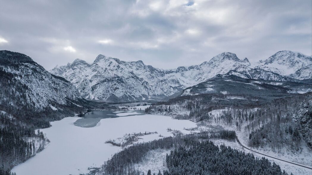 阿布西 奥地利 山脉 冬天 雪 湖泊 4k壁纸 3840x2160