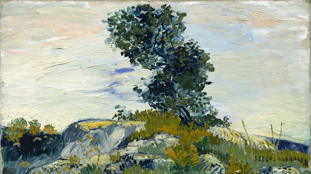 文森特·梵高 岩石与橡树 岩石 风景 画布 油画 4k壁纸 3840x2160