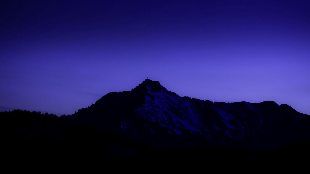 山脉 天空 夜晚 紫色 4k壁纸 3840x2160