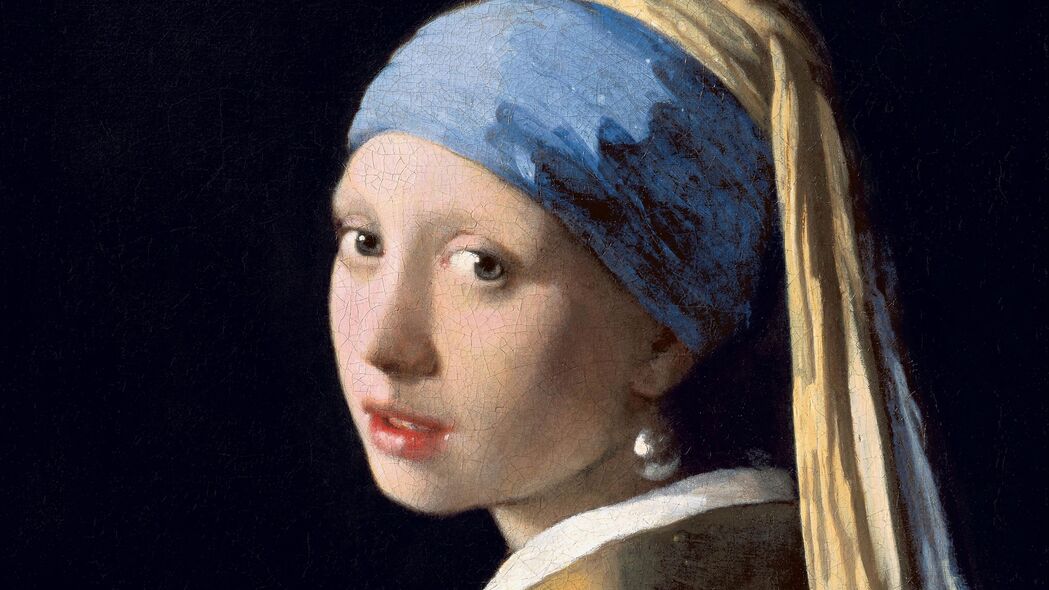  johannes vermeer 珍珠耳环女孩 油画 画布 艺术 4k壁纸 3840x2160