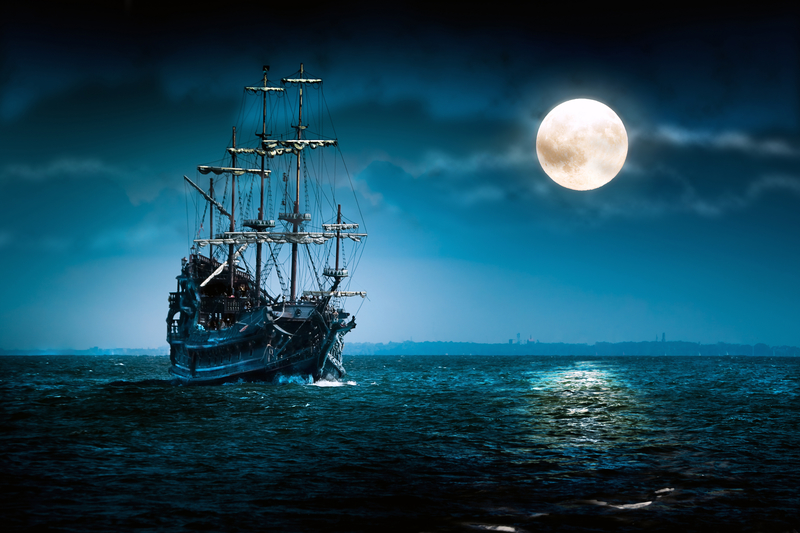 夜空 海面 月夜 航海