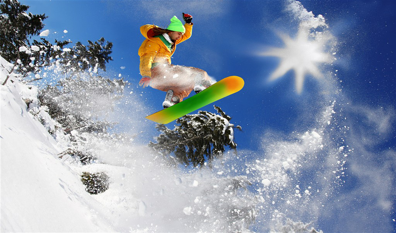 冬日滑雪的运动员游乐场海报