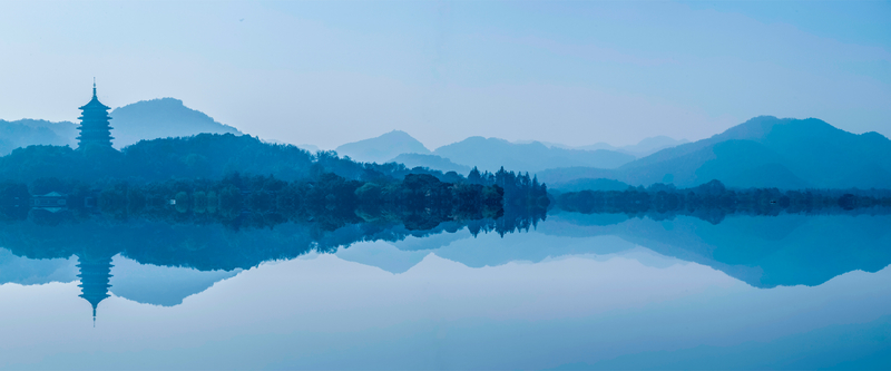 西湖古风山水背景，简约中国风高清JPG/复古PSD设计素材下载