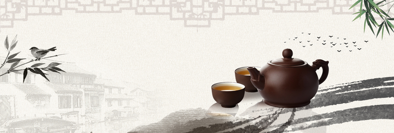 中国风古典红茶，大红袍茶叶淘宝banner高清JPG与复古PSD设计素材下载