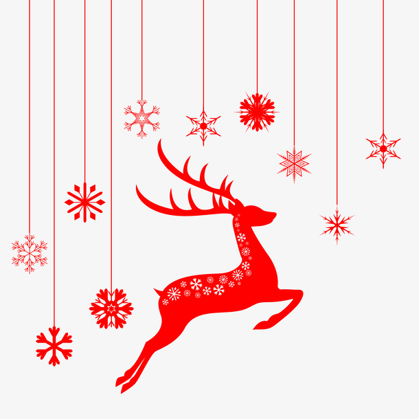 雪花麋鹿圣诞挂饰