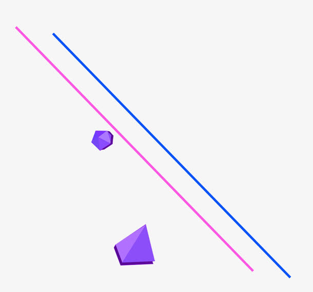 紫色立体钻石直线