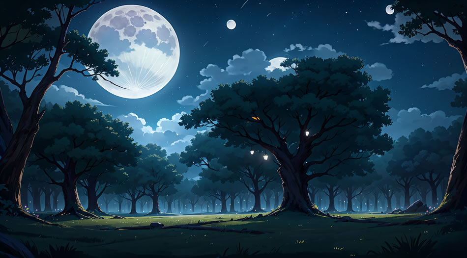 月亮下的黑暗森林 CG原画 8K壁纸