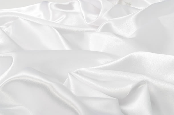 白色丝绸绸缎褶皱