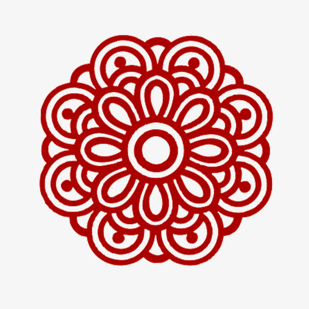 中国红圆形边框