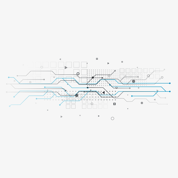 蓝色科技芯片元素，高清PNG透明手绘卡通设计素材下载