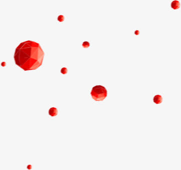 红色立体圆形漂浮装饰