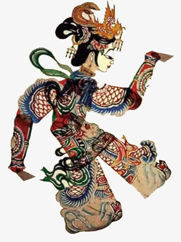 中国风优美女性跳舞皮影