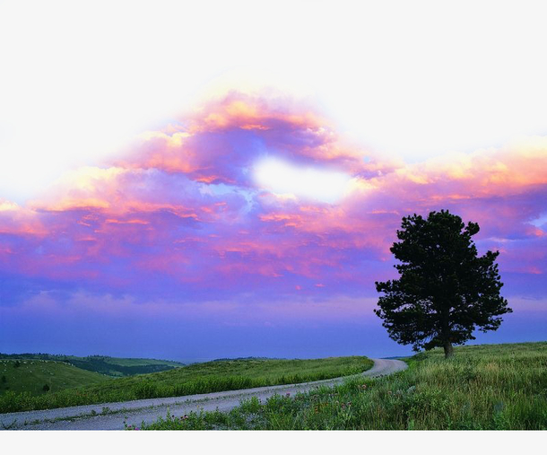 美丽紫色云彩PNG，高清透明背景，摄影风景素材，一键下载