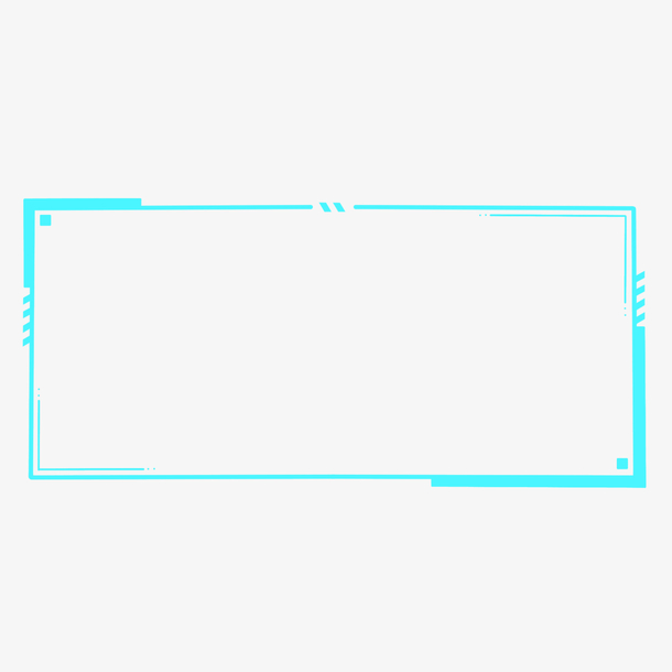 蓝色科技感边框PNG高清透明免抠素材，一键下载其他设计元素