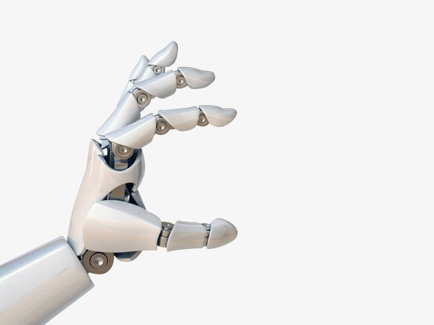 机器人科技感白色手手PNG素材，高清透明免扣元素下载