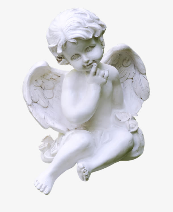 小天使石膏雕像PNG免扣素材，高清透明图片与PSD设计元素下载
