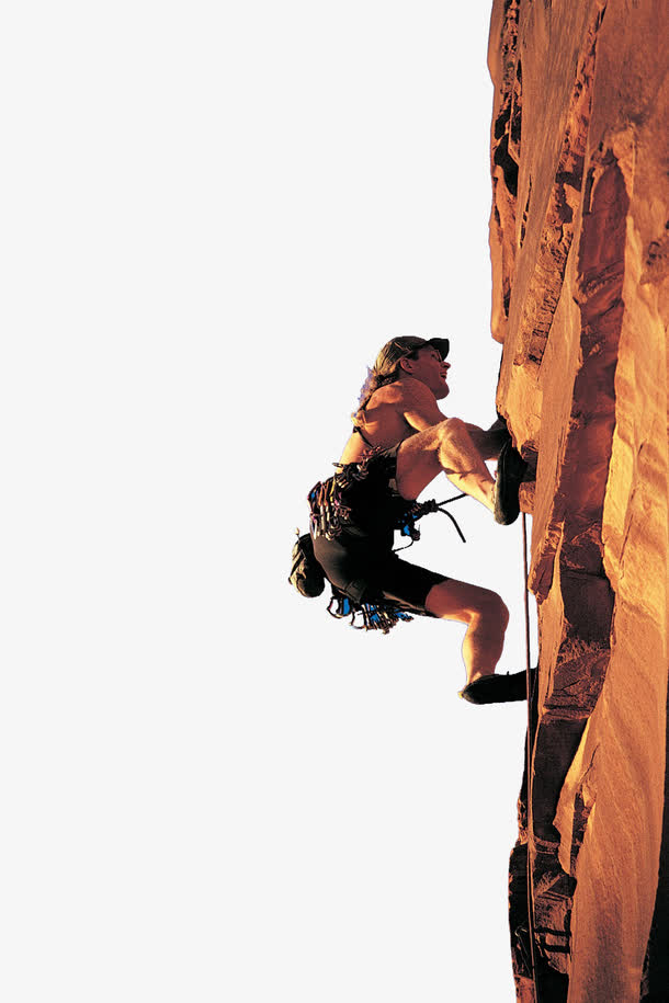 攀岩女子PNG透明图，高清免扣元素，设计素材下载