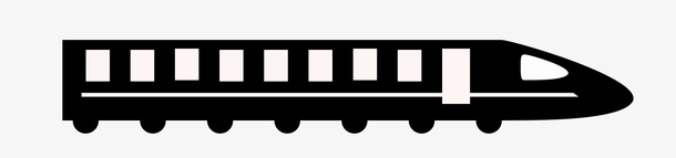 黑白高速列车PNG透明免抠素材，高清设计元素下载