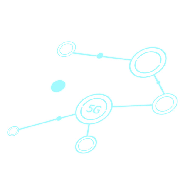 5G蓝色科技风卡通素材，高清PNG透明图片免扣元素下载