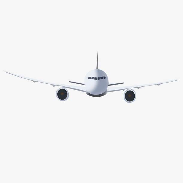 飞机飞行高清PNG透明图片，正面视角免扣元素，设计素材下载