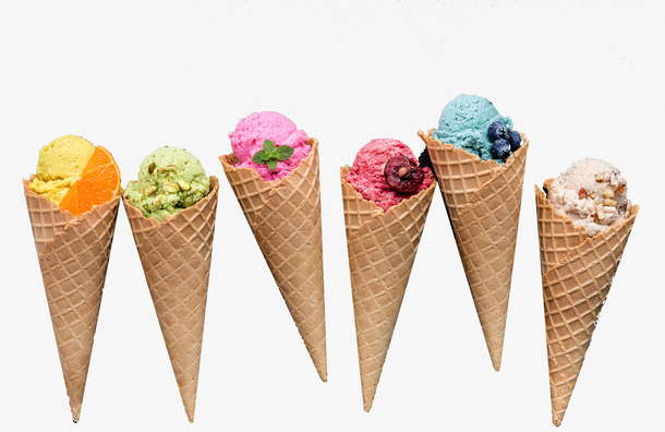 冰淇淋蛋筒PNG透明图片，6款高清免扣元素，设计素材一站下载！