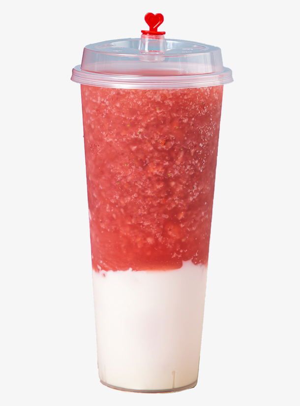 草莓酸奶酪奶茶PNG透明图片，免抠元素与设计素材下载
