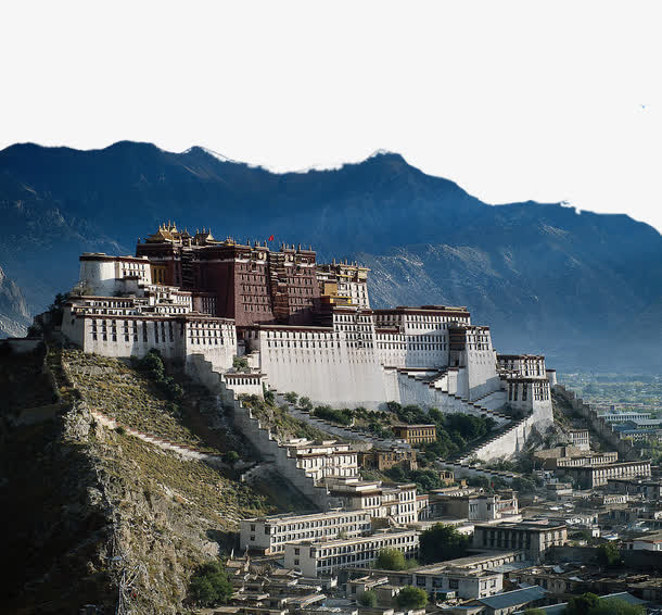 西藏拉萨布达拉宫高清PNG透明图片，免扣元素及其他设计素材下载