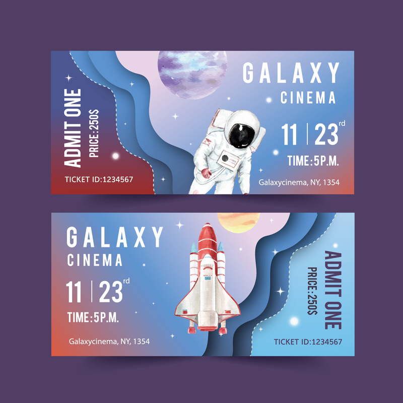 太空宇航员优惠券设计素材，高清JPG图片，另类风格，免费下载