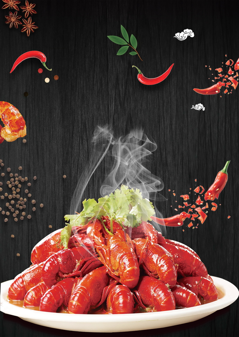 美味香辣小龙虾，高清JPG美食背景图片与另类设计素材下载