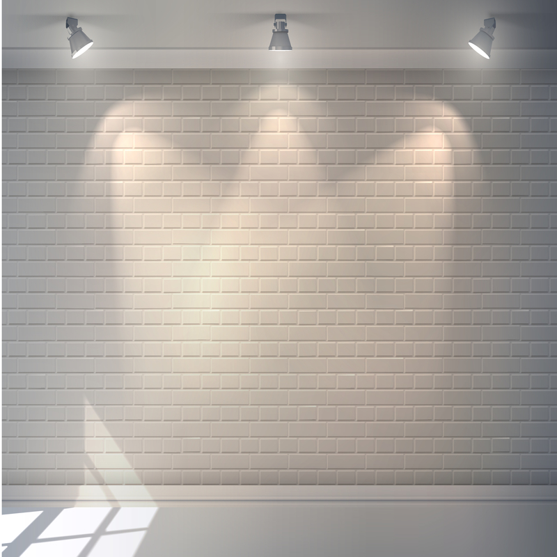 白色砖墙灯光背景高清JPG，另类设计素材免费下载