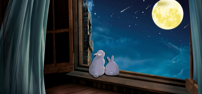 中秋节玉兔赏月，高清JPG Banner图片与另类设计素材下载
