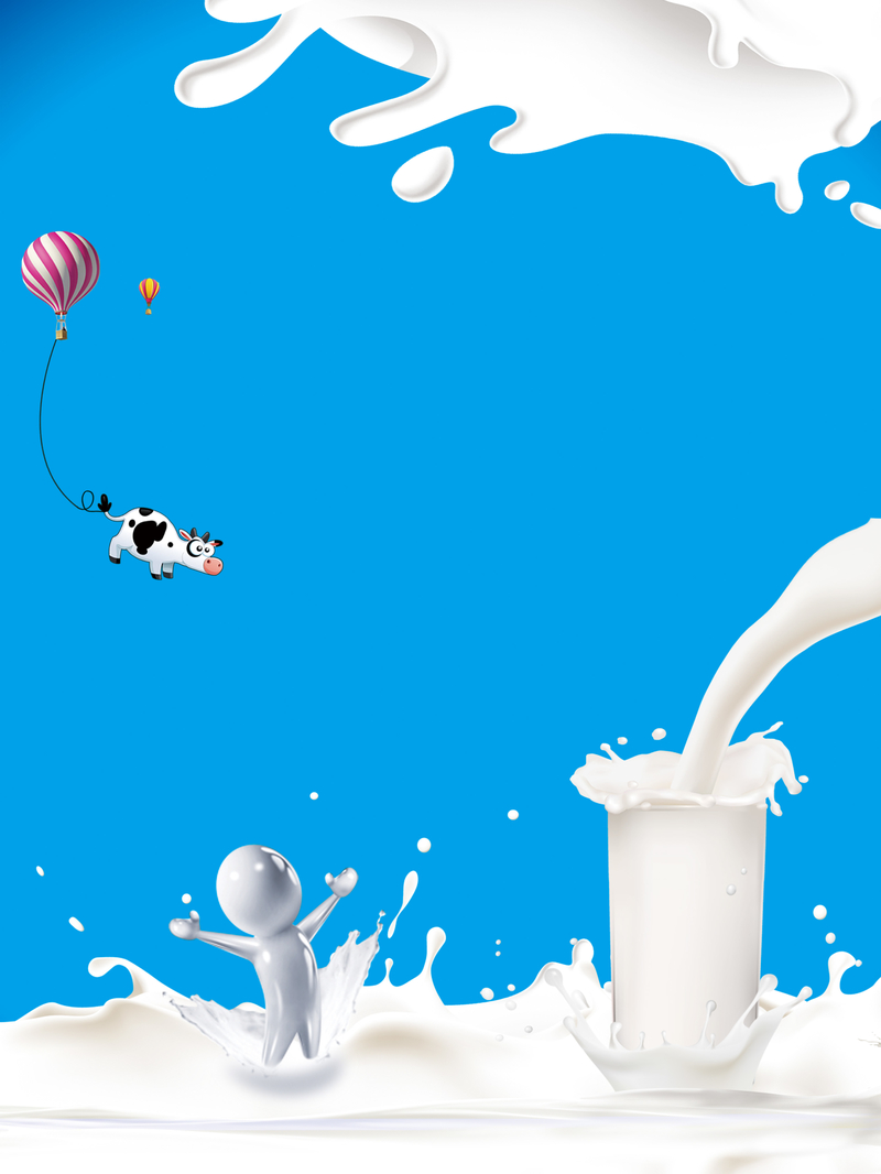 新鲜牛奶促销，高清JPG美食海报背景，另类设计素材下载