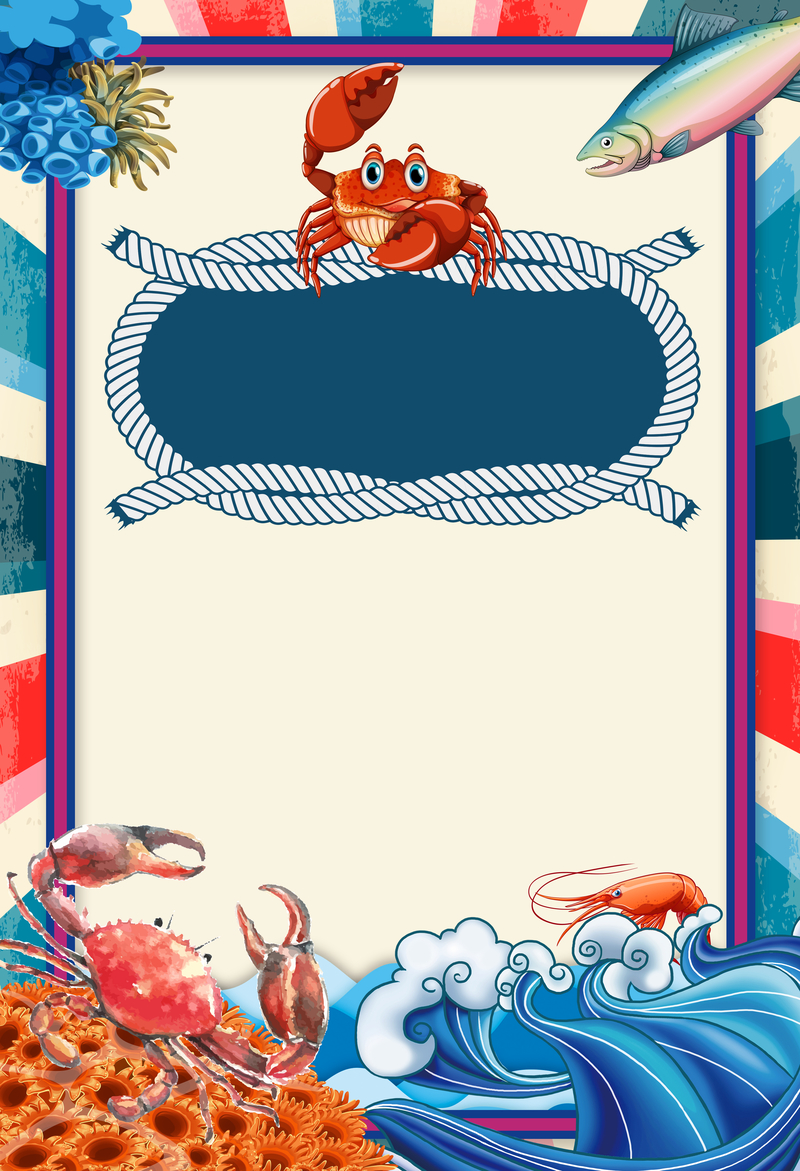 夏日螃蟹盛宴，高清海鲜美食餐饮海报背景素材，创意设计图片免费下载