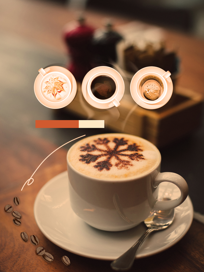 咖啡馆风情，精选咖啡豆广告海报背景，高清JPG素材，创意另类图片设计下载