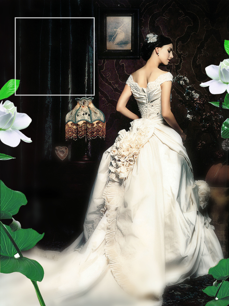 简约复古欧式婚纱摄影，唯美海报背景素材高清下载