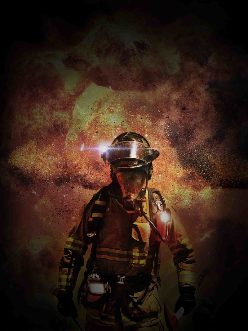 救火英雄海报背景模板，高清JPG素材，另类设计风格，一键下载