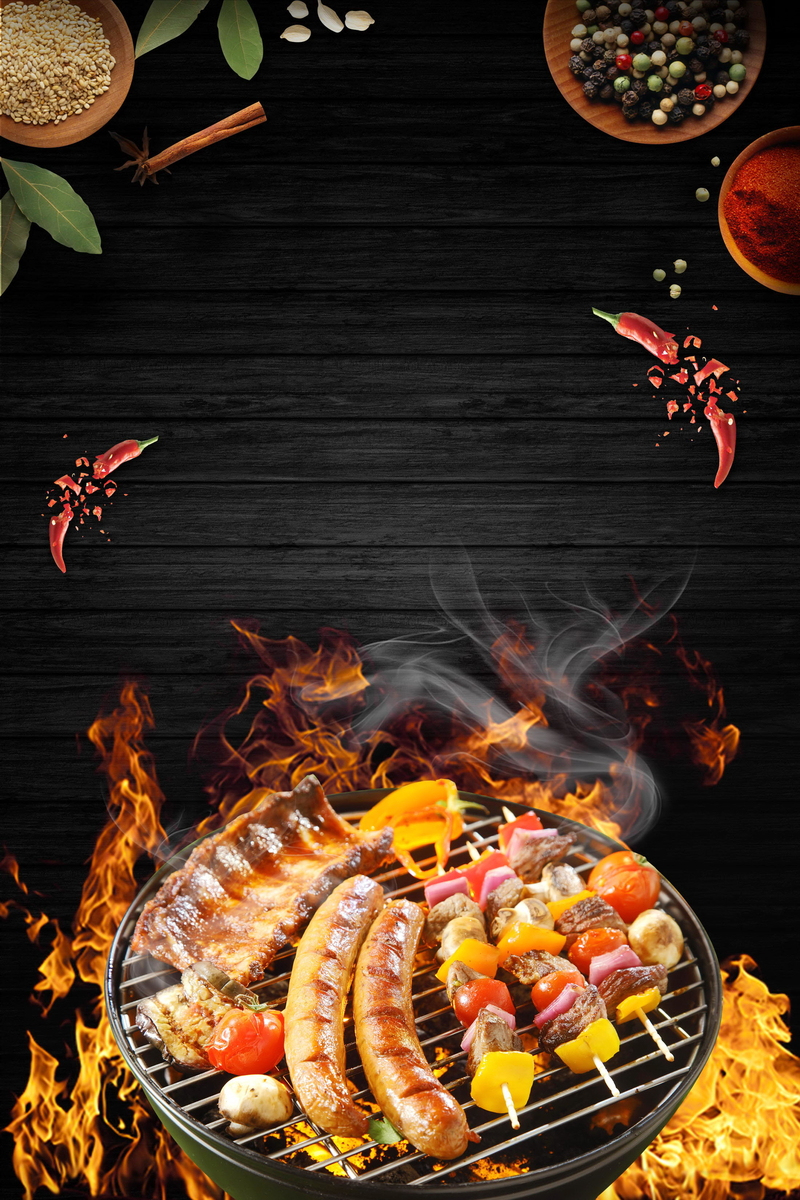 美食烧烤撸串大排档高清JPG素材，另类图片设计，一键下载
