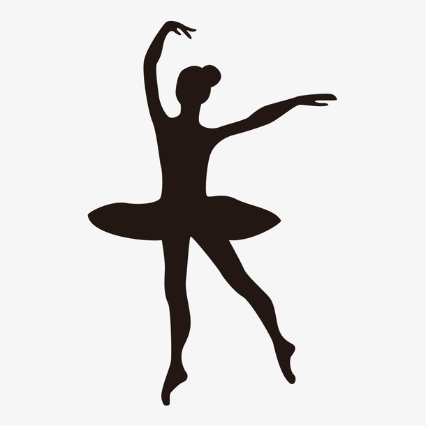 天鹅舞女舞者转圈剪影PNG透明图标，高清矢量素材，免费下载