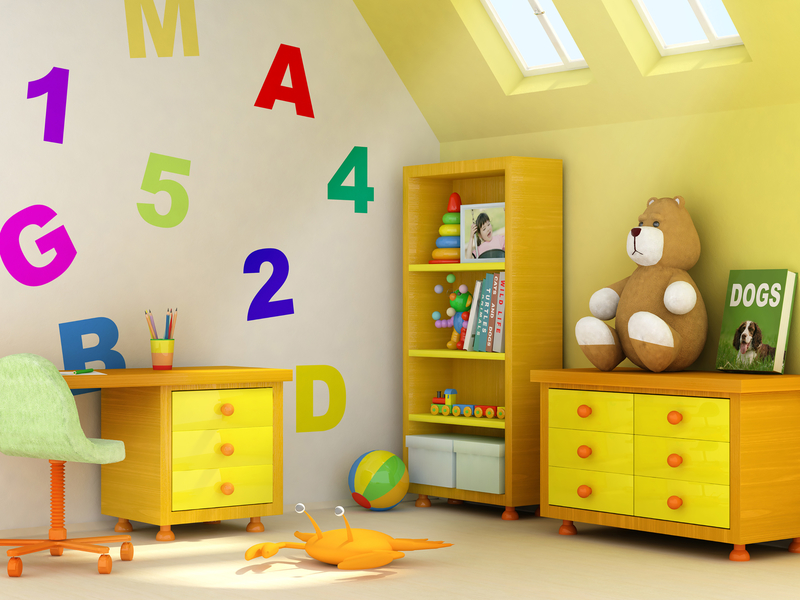 高清JPG，黄色明亮儿童房背景，创意图片素材免费下载