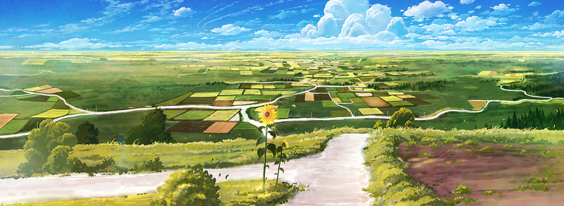 动漫卡通农田背景Banner，高清JPG图片，创意另类图片素材下载