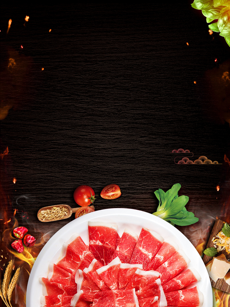 中华美食烤肉特色背景图，高清JPG素材，另类设计下载