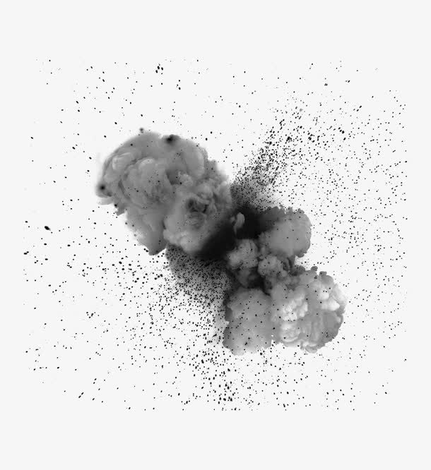 灰色粉尘爆炸PNG透明图片，高清特效素材，设计元素下载
