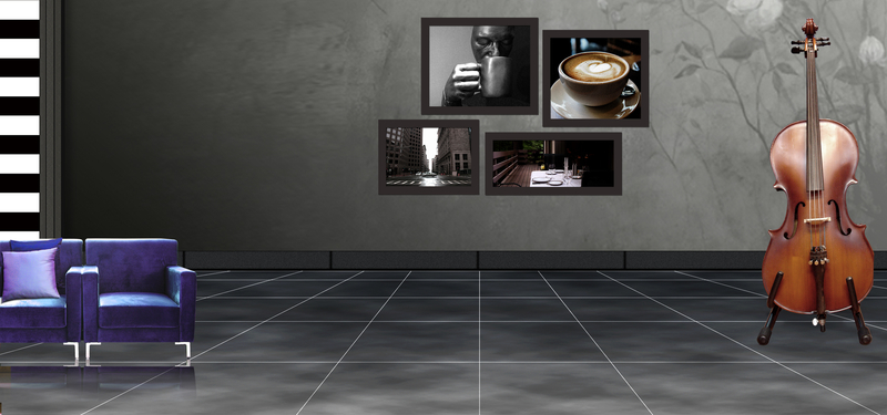 黑色时尚居室咖啡厅室内高清照，创意图片背景设计素材下载