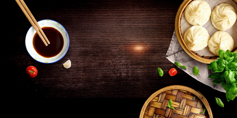 生煎包与肉包子美食高清背景图，创意JPG图片素材免费下载