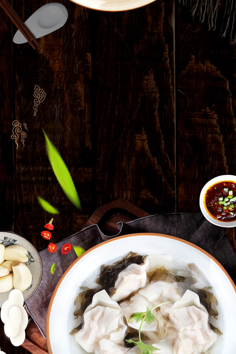 冬至节气，水饺盛宴，高清JPG背景模板，创意图片素材下载