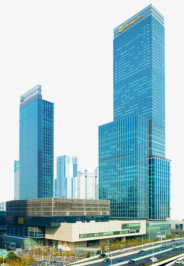 城市商业大厦手绘卡通PNG透明图片，高清设计素材免费下载