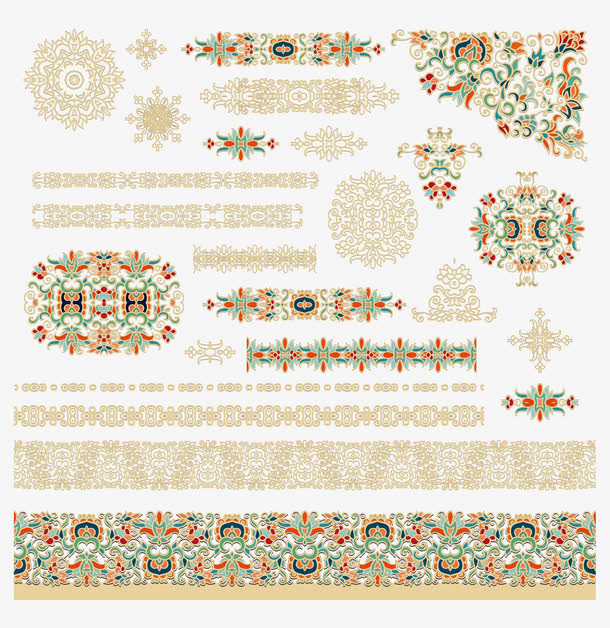 民族风传统图案，高清PNG透明装饰花纹，设计素材下载