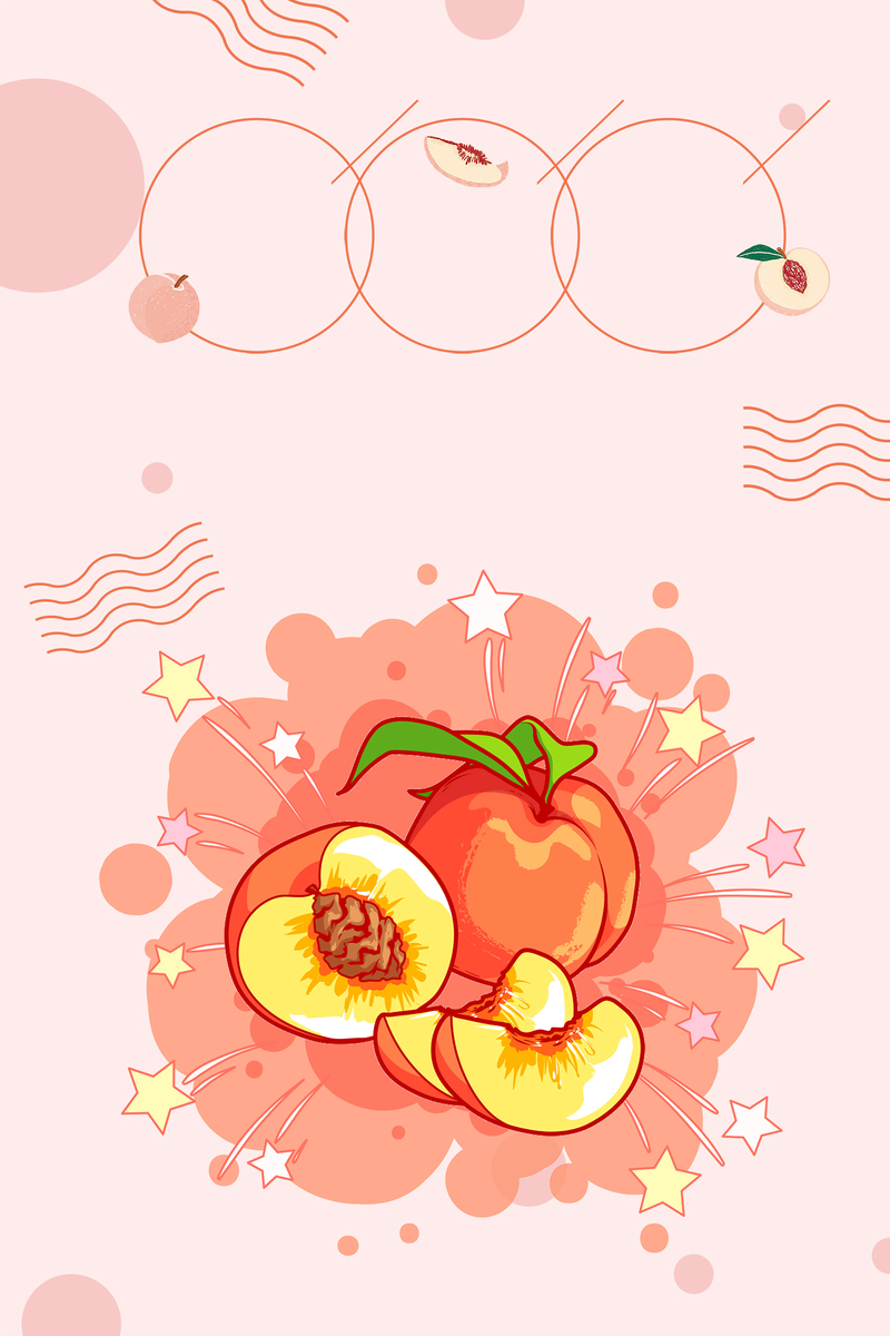 清新粉色水蜜桃汁海报设计，创意JPG图片素材，另类风格，高清下载