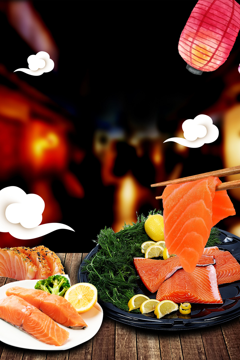 寿司美食背景海报，高清JPG下载，另类图片素材设计